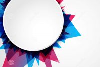 Abstract Bright Blue And Pink Geometric Shape With Blank Circle for Blank Templates For Flyers