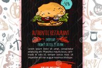 Fast Food Menu Design Template With Handdrawn Vector Illustration intended for Fast Food Menu Design Templates