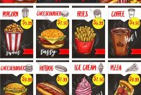 Fast Food Restaurant Menu Board Template Design Vector Image in Fast Food Menu Design Templates