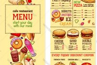 Fast Food Restaurant Menu Template Royalty Free Vector Image for Fast Food Menu Design Templates