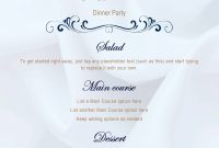 Menus  Office regarding Prix Fixe Menu Template