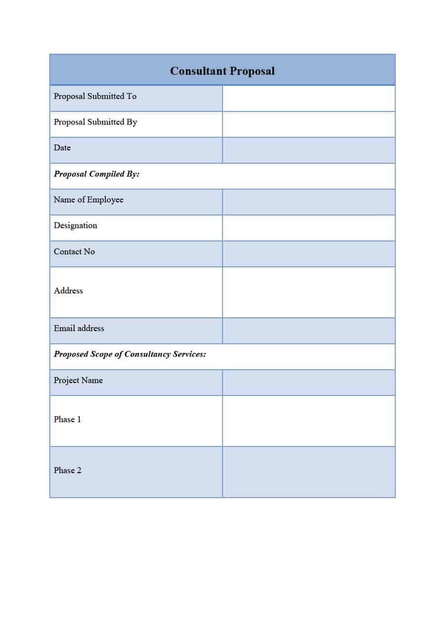 Best Consulting Proposal Templates Free ᐅ Template Lab Throughout Consulting Project Proposal Template