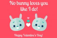 Bunny Valentine's Day Card Template intended for Valentine's Day Card Printable Templates
