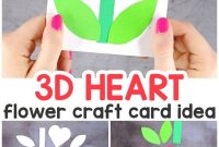 D Heart Flower Card With Flower Template  Valentines And with regard to Paper Heart Flower Craft With Template