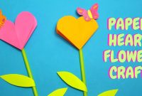 Paper Heart Flower Craft  Mothers Day Craft For Kids pertaining to Paper Heart Flower Craft With Template
