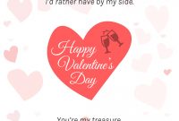 Romantic Hearts Valentine's Day Card Template within Valentine's Day Card Printable Templates